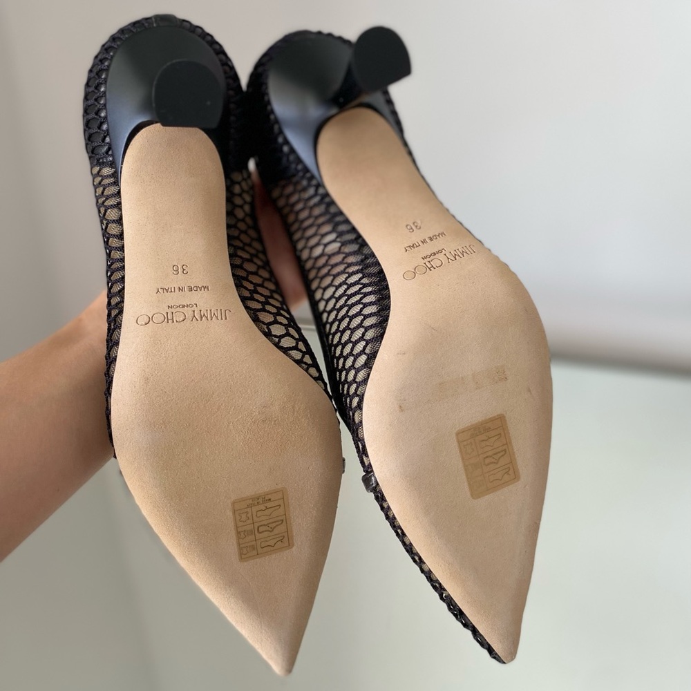 New JIMMY CHOO Rosalia 65 Mesh Pumps 36 $1,095 - Picture 10 of 13